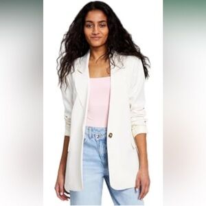 And Now This Women’s Oversized Blazer Grey Boxy Single Button NWT Size XS